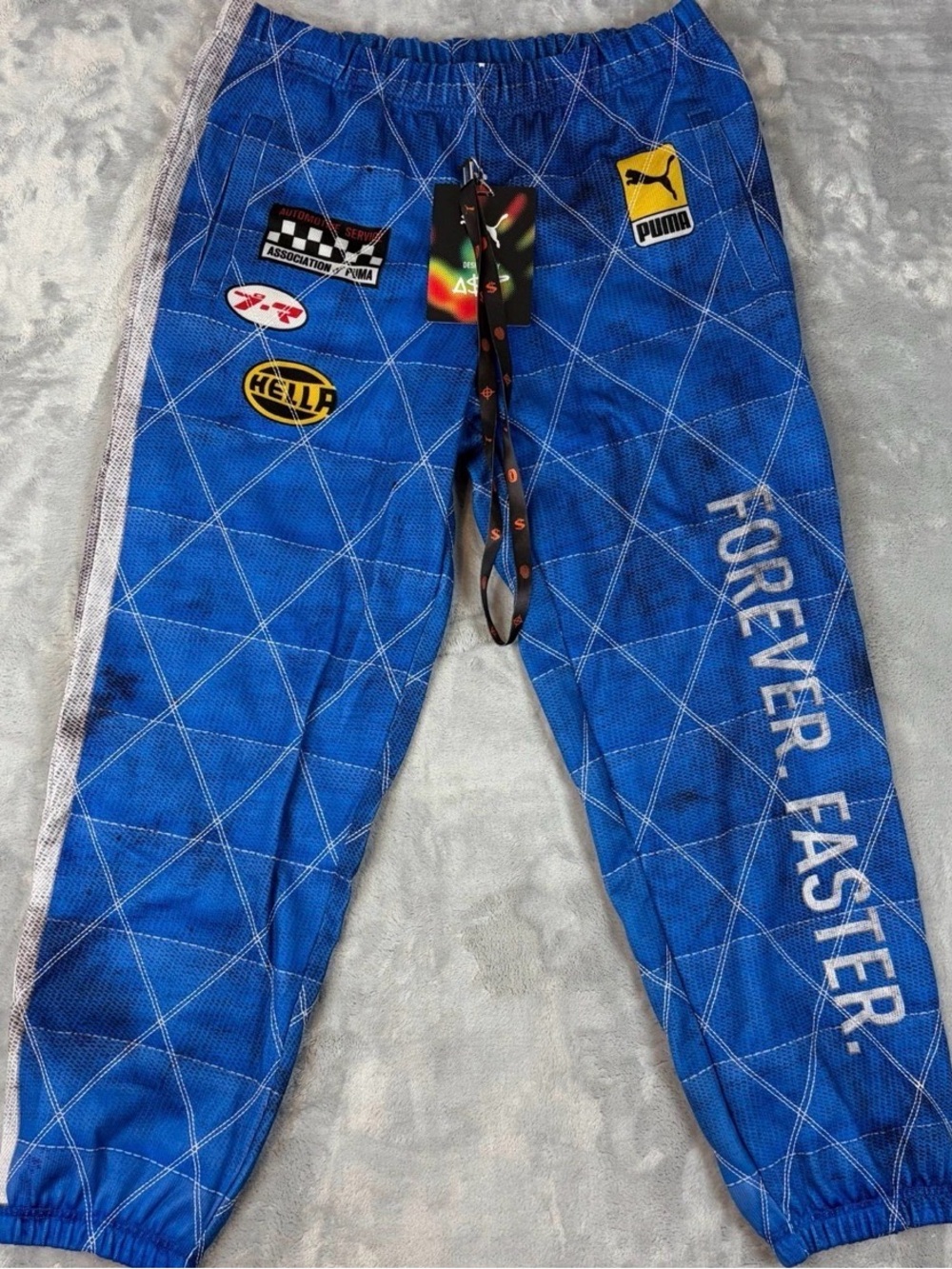 AŞAPROCKY x PUMA Quilted Sweatpants in Clyde Royal blue' Men's size LARGE